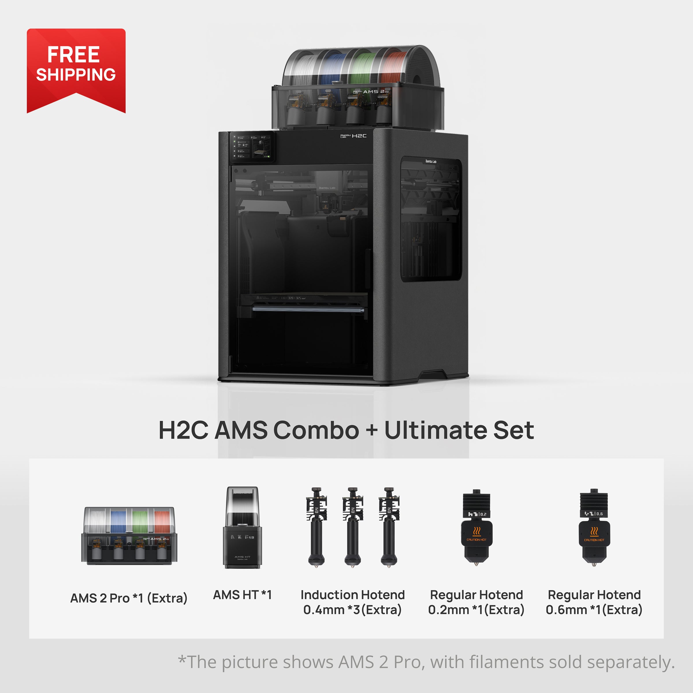 Impresora Bambulab H2C (Combo con AMS + Hotends)