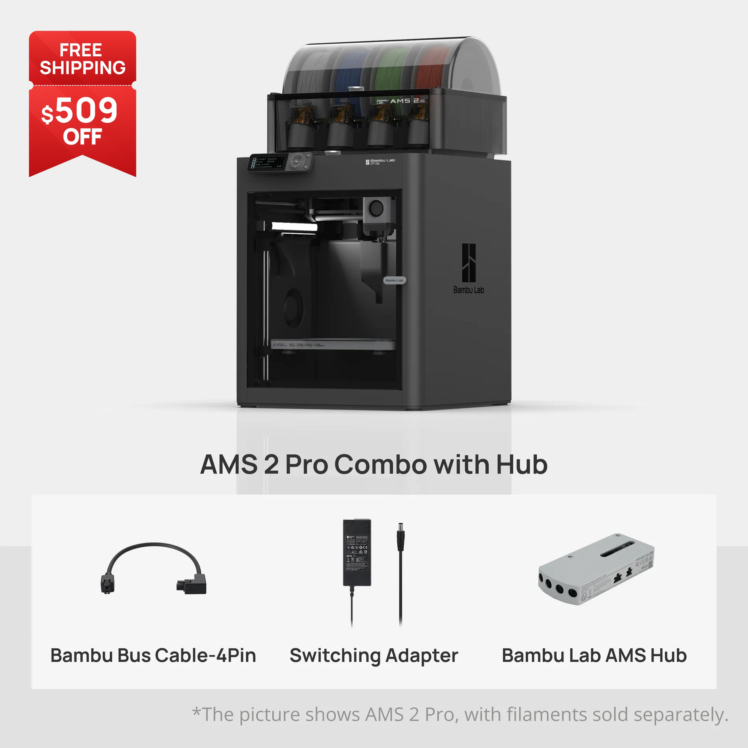 Impresora 3D Bambulab P1S Combo (AMS 2 PRO +HUB)
