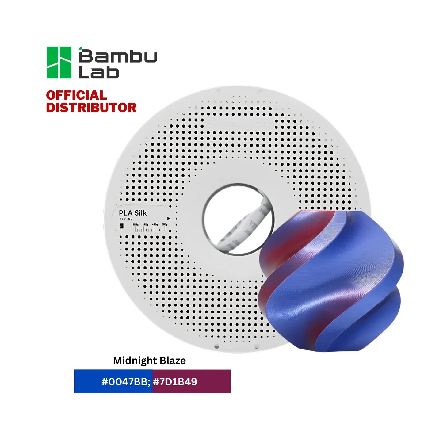 FILAMENTO BAMBULAB PLA SEDA / SILK MULTICOLOR 1,75 mm COLOR RESPLANDOR MEDIANOCHE